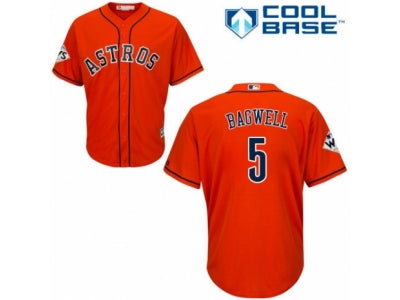Custom Fan-Made Jeff Bagwell Bound Houston Astros #5 Orange 2017 Baseball Jersey