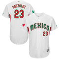 Custom Fan-Made Men Mexico Adrian Gonzalez Style #23 White 2017 Baseball Jersey