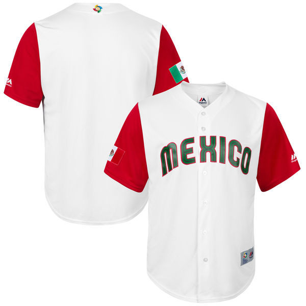Custom Fan-Made Men Mexico White 2017 Baseball Jersey Style White 2017 Baseball Jersey