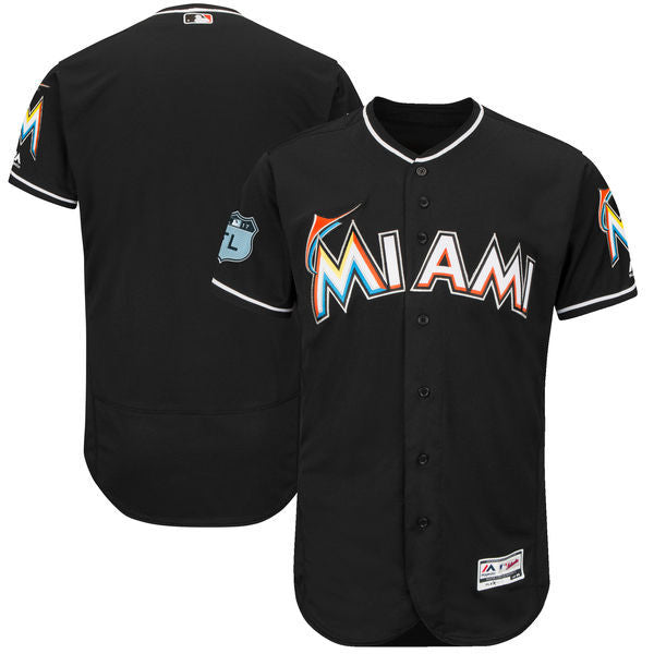 Custom Fan-Made Spring Training Black 2017 Miami Marlins Baseball Jersey Miami Marlins Black 2017 Baseball Jersey