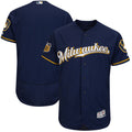 Custom Fan-Made Spring Training Navy 2017 Milwaukee Brewers Baseball Jersey Milwaukee Brewers Navy 2017 Baseball Jersey