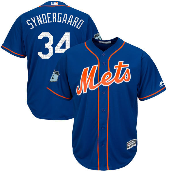 Custom Fan-Made Noah Syndergaard Spring Training Royal 2017 New York Mets Baseball Jersey New York Mets 2017 Baseball Jersey