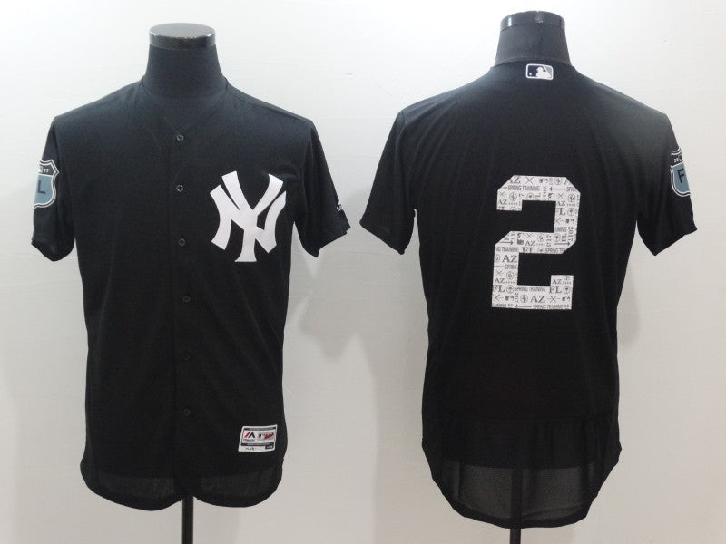 Custom Fan-Made Derek Jeter Spring Training Navy 2017 New York Yankees Baseball Jersey New York Yankees Navy 2017 Baseball Jersey