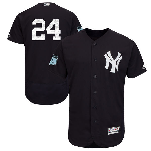 Custom Fan-Made Gary Sanchez Spring Training Navy 2017 New York Yankees Baseball Jersey New York Yankees Navy 2017 Baseball Jersey