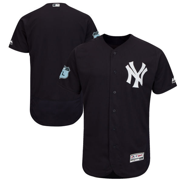 Custom Fan-Made Spring Training Navy 2017 New York Yankees Baseball Jersey New York Yankees Navy 2017 Baseball Jersey