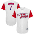 Custom Fan-Made Men Puerto Rico Carlos Correa Style #1 White 2017 Baseball Jersey