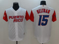 Custom Fan-Made Men Puerto Rico Carlos Beltran Style #15 White 2017 Baseball Jersey