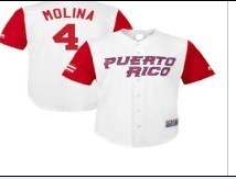Custom Fan-Made Men Puerto Rico Yadier Molina Style #4 White 2017 Baseball Jersey