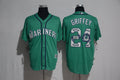 Custom Fan-Made Ken Griffey Jr Seattle Mariners #24 Green Baseball Jersey