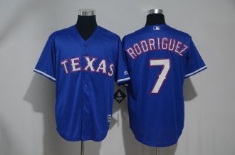 Custom Fan-Made Rodriguez Texas Rangers #7 Blue Baseball Jersey