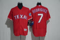 Custom Fan-Made Rodriguez Texas Rangers #7 Red Baseball Jersey