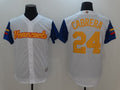 Custom Fan-Made Men Venezuela Miguel Cabrera Style #24 White 2017 Baseball Jersey