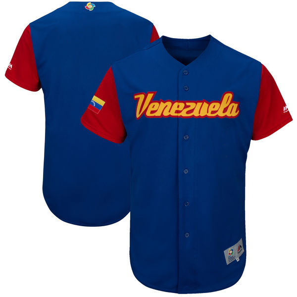 Custom Fan-Made Men Venezuela Blue 2017 Baseball Jersey Style Blue 2017 Baseball Jersey