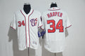 Custom Fan-Made Bryce Harper Washington Nationals #34 White 2017 Baseball Jersey
