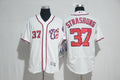 Custom Fan-Made Strasbur Washington Nationals #37 White 2017 Baseball Jersey