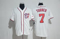 Custom Fan-Made Turner Washington Nationals #7 White 2017 Baseball Jersey