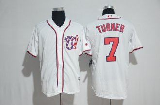 Custom Fan-Made Turner Washington Nationals #7 White 2017 Baseball Jersey