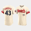 Los Angeles Angels #43 Patrick Sandoval Cream Stitched 2022 City Connect Jersey Men Youth Women Baseball Jerseys