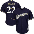 Custom Fan-Made Men's Christian Yelich Navy Milwaukee Brewers Baseball Jersey Milwaukee Brewers Navy Baseball Jersey