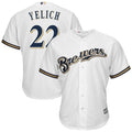 Custom Fan-Made Men's Christian Yelich White Milwaukee Brewers Baseball Jersey Milwaukee Brewers White Baseball Jersey