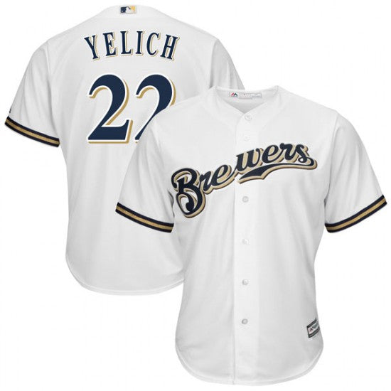 Custom Fan-Made Men's Christian Yelich White Milwaukee Brewers Baseball Jersey Milwaukee Brewers White Baseball Jersey