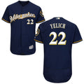 Custom Fan-Made Christian Yelich Navy Milwaukee Brewers Baseball Jersey Milwaukee Brewers Navy Baseball Jersey