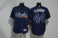 Custom Fan-Made Hank Aaron Atlanta Braves #44 Navy Baseball Jersey