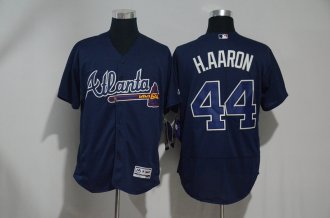 Custom Fan-Made Hank Aaron Atlanta Braves #44 Navy Baseball Jersey