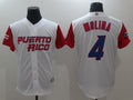 Custom Fan-Made Puerto Rico Yadier Molina Style #4 White 2017 Baseball Jersey