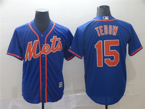 Custom Fan-Made Tim Tebow New York Mets #15 Blue Baseball Jersey