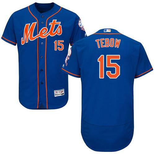 Custom Fan-Made Tim Tebow New York Mets #15 Blue Baseball Jersey