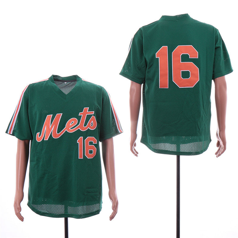 Custom Fan-Made Dwight Gooden New York Mets #16 Green Throwback Baseball Jersey