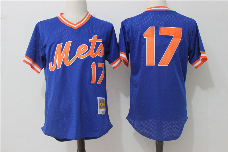 Custom Fan-Made Keith Hernandez Batting New York Mets #17 Blue Baseball Jersey