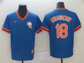 Custom Fan-Made Darryl Strawberry New York Mets #18 Blue Throwback Baseball Jersey