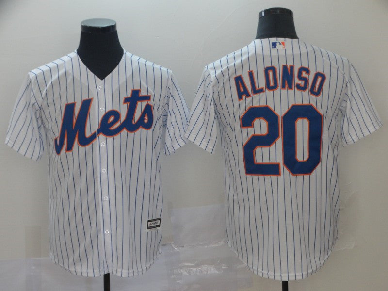Custom Fan-Made Pete Alonso New York Mets #20 White Baseball Jersey