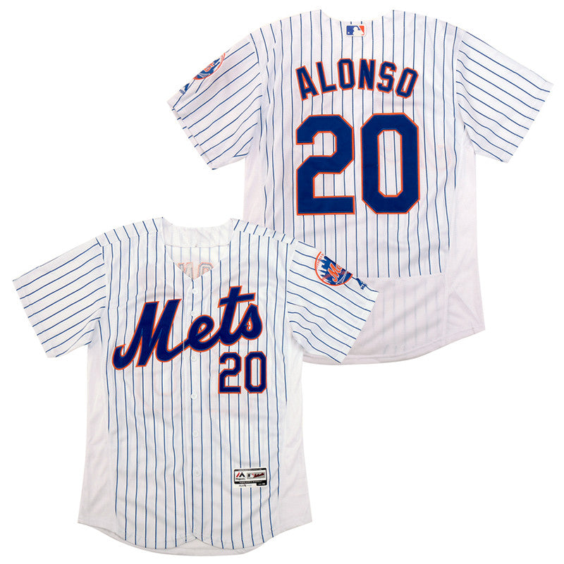 Custom Fan-Made Pete Alonso New York Mets #20 White Baseball Jersey