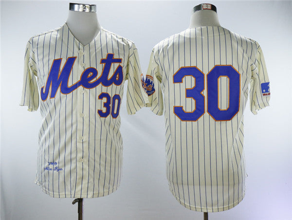 Custom Fan-Made Nolan Ryan New York Mets #30 1969 Throwback Baseball Jersey