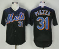 Custom Fan-Made Mike Piazza BP New York Mets #31 Black 2000 Baseball Jersey
