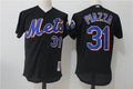 Custom Fan-Made Mike Piazza Batting New York Mets #31 Black Baseball Jersey