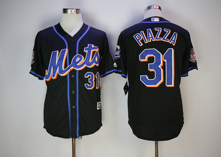 Custom Fan-Made Mike Piazza New York Mets #31 Black Baseball Jersey