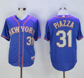 Custom Fan-Made Mike Piazza Grey NO New York Mets #31 Grey 2016 Baseball Jersey