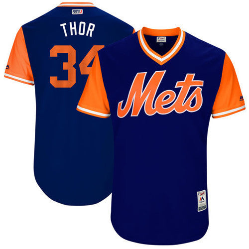 Custom Fan-Made Noah Syndergaard Thor New York Mets #34 2017 Baseball Jersey