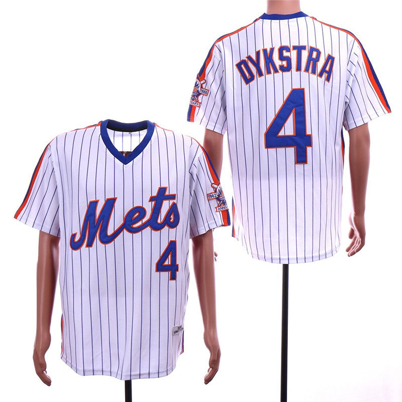 Custom Fan-Made Lenny Dykstra New York Mets #4 White Throwback Baseball Jersey