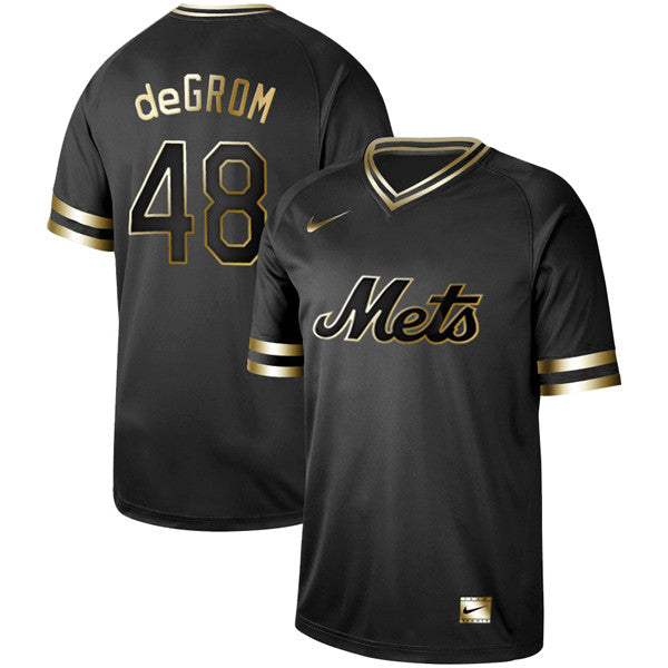 Custom Fan-Made Jacob Degrom New York Mets #48 Black Baseball Jersey