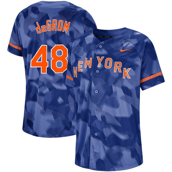 Custom Fan-Made Jacob Degrom Camo New York Mets #48 Baseball Jersey