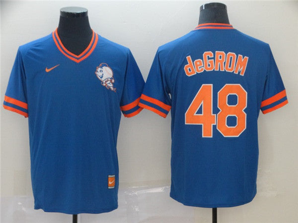 Custom Fan-Made Jacob Degrom New York Mets #48 Throwback Baseball Jersey
