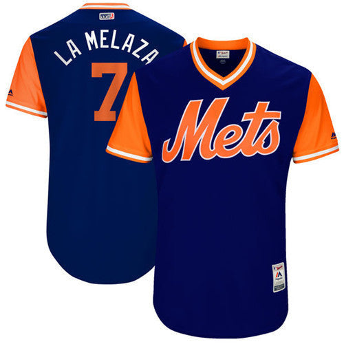 Custom Fan-Made Jose Reyes LA Melaza New York Mets #7 2017 Baseball Jersey