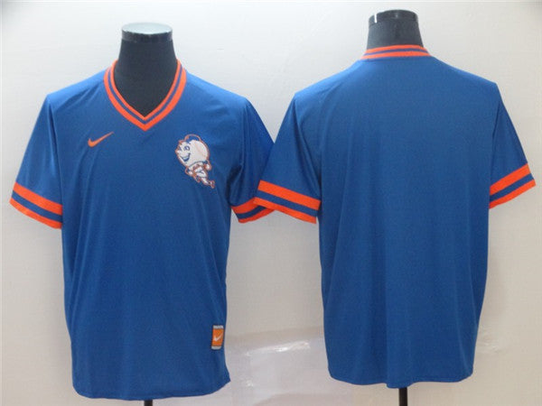 Custom Fan-Made Blue Throwback New York Mets Baseball Jersey New York Mets Blue Throwback Baseball Jersey