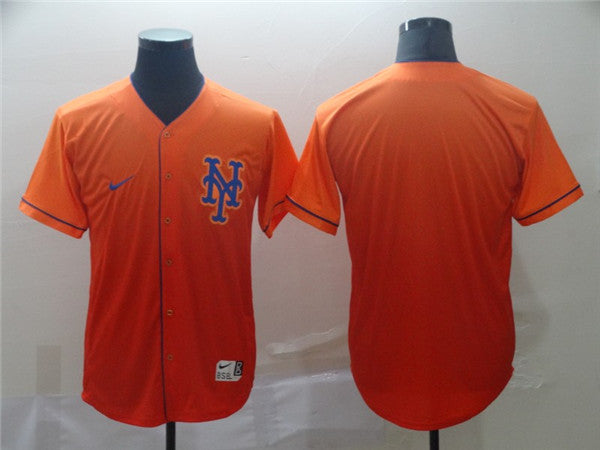 Custom Fan-Made Orange New York Mets Baseball Jersey New York Mets Orange Baseball Jersey
