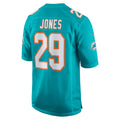 M.Dolphins #29 Brandon Jones Aqua Team Game Jersey Stitched American Football Jerseys